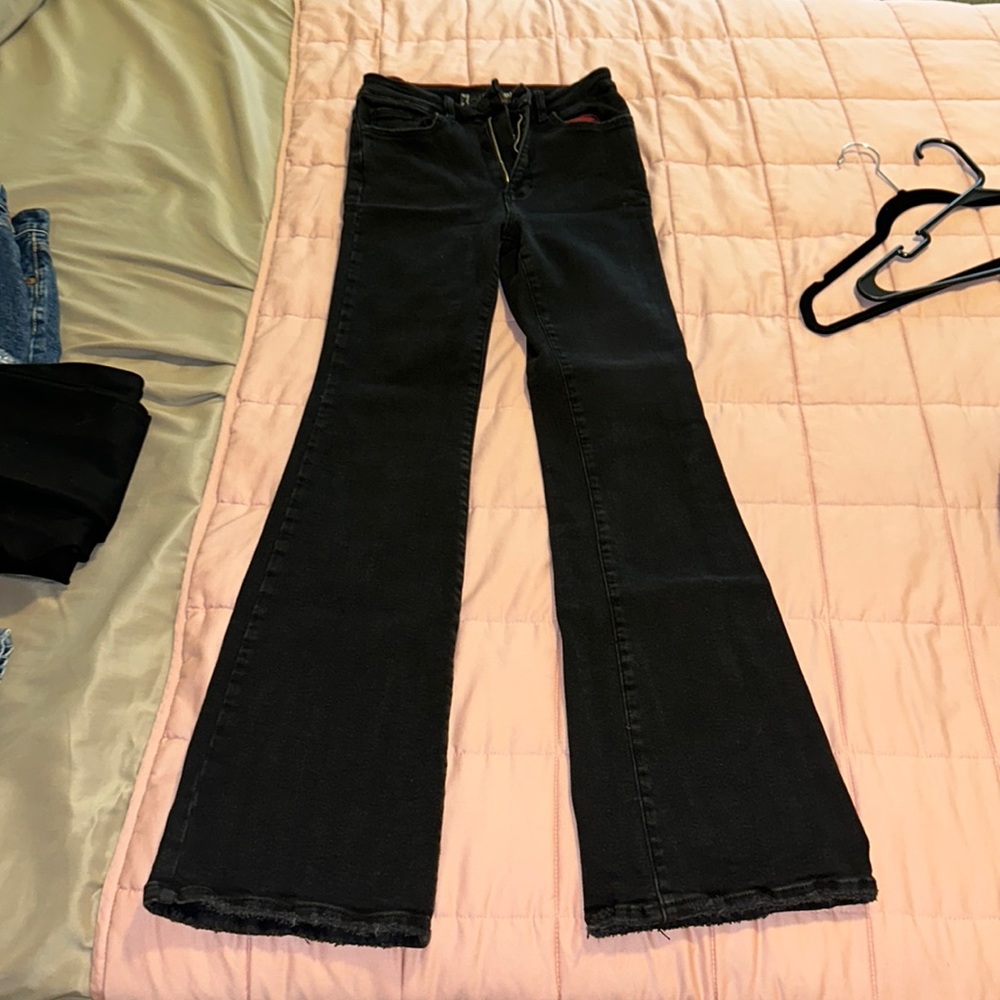 Black flare pants